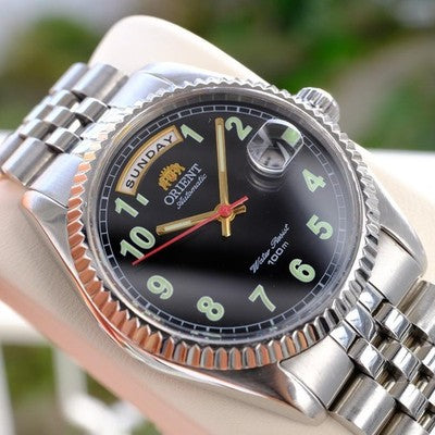 ORIENT PRESIDENT DAY DATE AUTOMATIC WATCH RARE OVERHAULED VINTAGE MODEL
