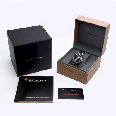 HAMILTON JAZZMASTER OPEN HEART AUTO H32215130 36MM BLACK DIAL STEEL WATCH USED