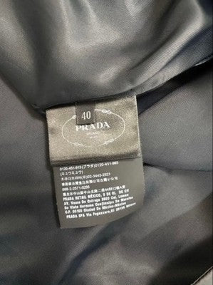 PRADA CAMISOLE DRESS SIZE 40 OLIVE GREEN CHEST POCKET FROM JAPAN