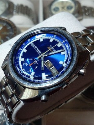 SEIKO 6139-6012 BRUCE LEE BLUE DIAL VINTAGE CHRONOGRAPH MOD WATCH