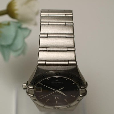 OMEGA CONSTELLATION 1512.40 QUARTZ GRAY DIAL ROMAN BEZEL STAINLESS MEN'S WATCH