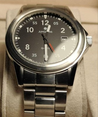 JUNGHANS MEN'S WRISTWATCH ROUND FACE GERMAN MADE QUARTZ EXCELLENT+++++