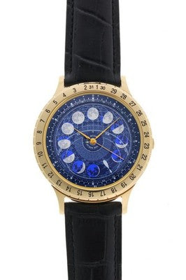 CITIZEN CAL-4P85 CAMPANOLA COSMO SIGN BLUE DIAL QUARTZ MEN'S WATCH MOON USED
