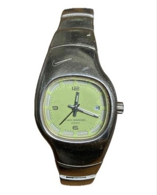 NIKE VINTAGE TRIAX ARMORED WOMENS STAINLESS QUARTZ WATCH LIME GREEN DIAL