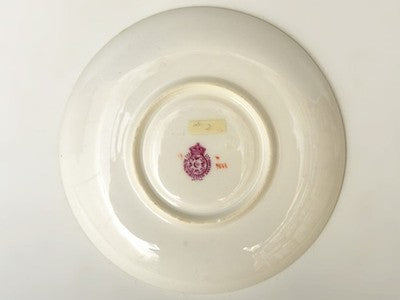 ROYAL WORCESTER TRIO SET, RIBBON FLORAL PATTERN, GOLD TRIM, 1909, CAKE PLATE