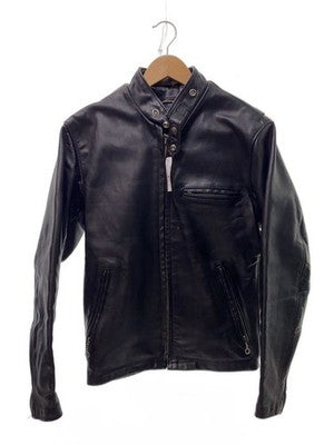 SCHOTT SINGLE RIDER JACKET, SIZE 36, LEATHER, BLACK, SOLID COLOR, 641