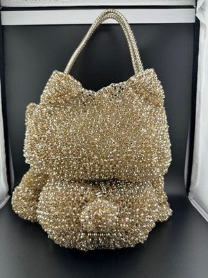 ANTEPRIMA WIRE BAG HELLO KITTY COLLABORATION LIMITED EDITION GOLD SILVER USED