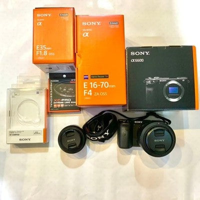 SONY A6600 CARL ZEISS 1670MM F4 SEL35F18 SET WITH ACCESSORIES EXCELLENT+++++