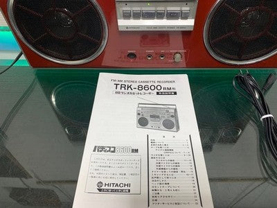 HITACHI TRK-8600RM RED PADISCO FM AM RADIO CASSETTE RECORDER WORKING GOOD USED