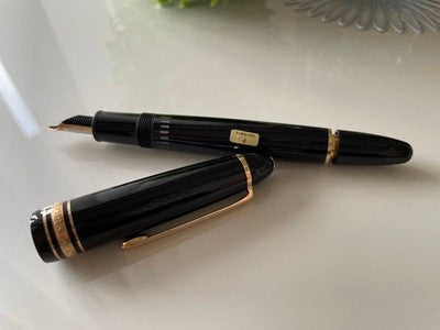 MONTBLANC MEISTERSTUCK 146 FOUNTAIN PEN 14K GOLD F NIB WHITE INTERIOR UNUSED