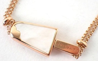 BVLGARI BVLGARI GELATI ICE BRACELET 18K ROSE GOLD DIAMOND SHELL 17.5CM