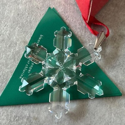 SWAROVSKI 1992 ANNUAL CHRISTMAS ORNAMENT SNOWFLAKE CRYSTAL BOXED RETIRED RARE