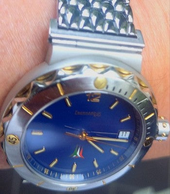EBERHARD FLY MATIC FRECCE TRICOLORI 42007 AUTOMATIC BLUE DIAL PILOT WATCH