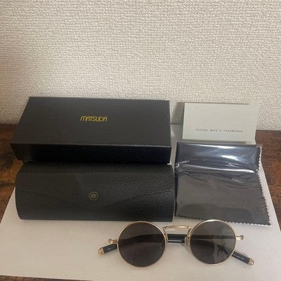 MATSUDA EYEWEAR M3119 ROUND SUNGLASSES METAL FRAME MADE IN JAPAN - W/ CASE