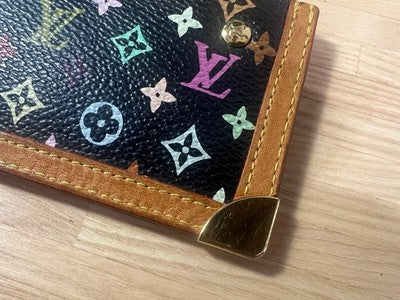 LOUIS VUITTON M92654 MONOGRAM MULTICOLORE COIN CASE WITH KEY RING LADIES