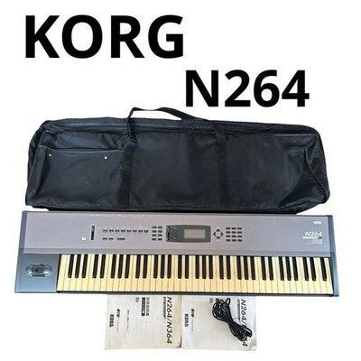 KORG N264 SYNTHESIZER 61-KEY WORKSTATION W/ CASE MANUAL TESTED FROM JAPAN AS IS