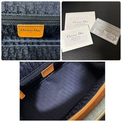 CHRISTIAN DIOR BY GALLIANO DENIM HAND BAG BLUE CD LOGO AUTHENTIC JAPAN
