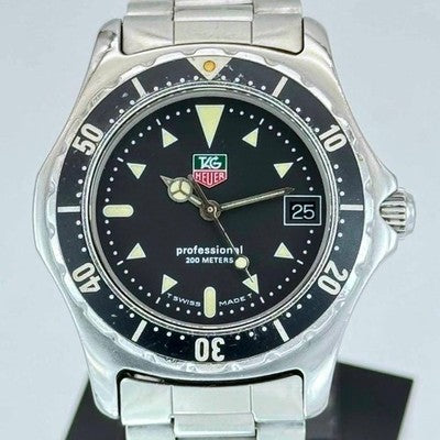 TAG HEUER PROFESSIONAL 973.013 BLACK QUARTZ WATCH 33MM STAINLESS STEEL