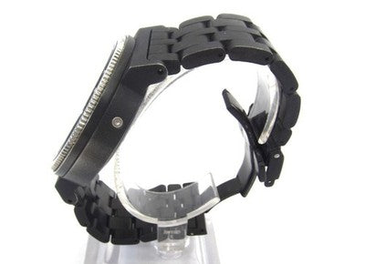 NIXON A153-001 TRADER QUARTZ WATCH 45MM BLACK DIAL - SCRATCHES ON BEZEL, DIRT