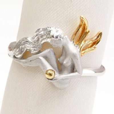 CARRERA Y CARRERA RING SV925/K18 ANGEL FAIRY TOTAL WEIGHT: 4.0G EXCELLENT++++