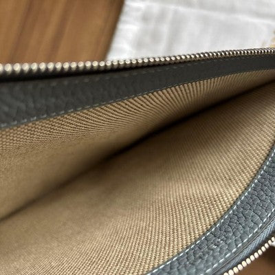 DELVAUX CLUTCH BAG - GRAY LEATHER - EXCELLENT CONDITION - MADE IN BELGIUM