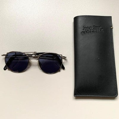 JEAN PAUL GAULTIER 56-0174 VINTAGE SUNGLASSES SILVER OVAL FRAME JAPAN USED