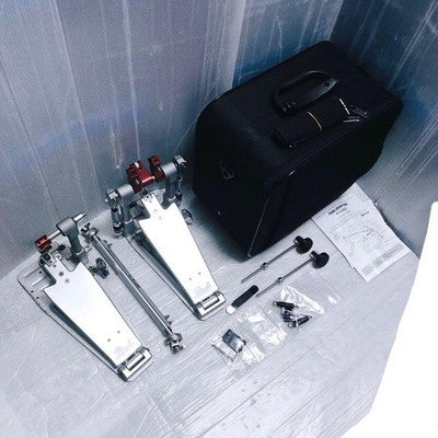 PEARL P-3502D TWIN BASS DRUM PEDAL WORKING CONDITION WITH CASE COMPLETE SET GOOD