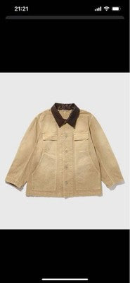 AURALEE ORGANIC COTTON DUCK BLOUSON LIGHT BEIGE MENS SIZE 4 USED MADE IN JAPAN
