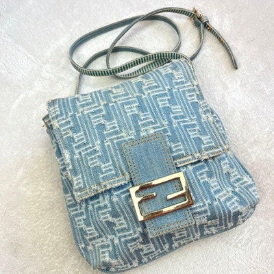 FENDI DENIM ZUCCA MAMMA BUCKET SHOULDER BAG - RARE FASHION ITEM FOR WOMEN
