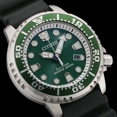 CITIZEN PROMASTER DIVER'S 200M BN0156-13W E168 GREEN DIAL ECO-DRIVE 44MM WATCH
