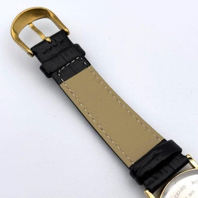 BURBERRY MEN'S QUARTZ GOLD SHELL ROMAN WRISTWATCH ROUND FACE LEATHER BELT