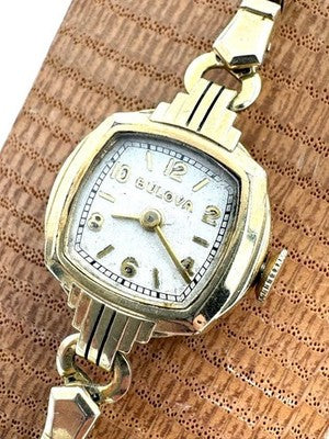 BULOVA 10KRGP HAND-WOUND WATCH A3385 USED FROM JAPAN