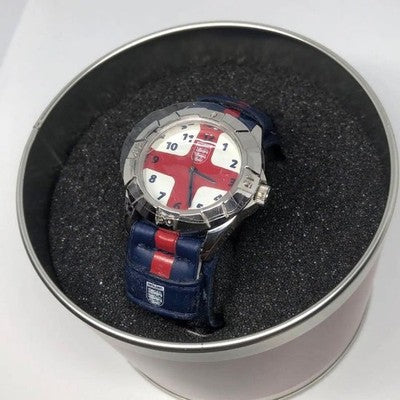 ENGLAND NATIONAL SOCCER TEAM WATCH WHITE & RED QUARTZ EXCELLENT CONDITION UNISEX