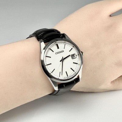 CITIZEN A610 H14061 HIGH PRECISION QUARTZ MEN WATCH WHITE DIAL DATE NEW STRAP