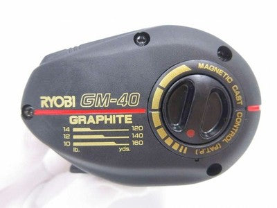RYOBI GM-40 BAITCASTING REEL FISHING JAPAN MADE BLACK NEAR MINT