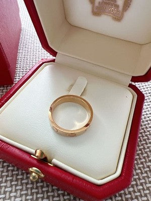 CARTIER MINI LOVE RING K18PG SIZE 8 PINK GOLD W/ BOX USED GOOD CONDITION