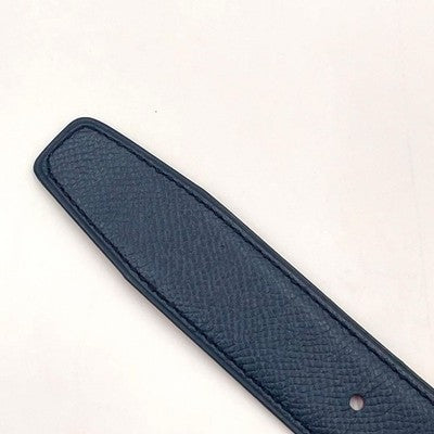 HERMES HORSEBIT REVERSIBLE LEATHER BELT SIZE 70 NAVY RED GOLD BUCKLE BOX