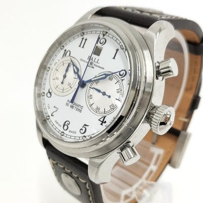 BALL AUTOMATIC WATCH TRAINMASTER CANNONBALL BROWN WHITE DIAL CM1052D