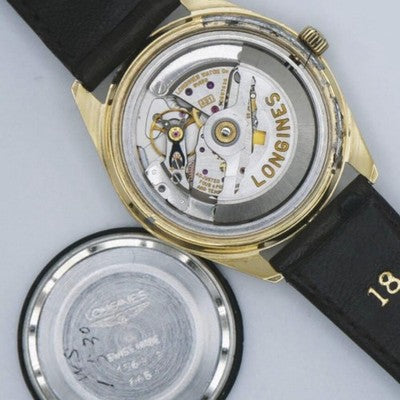 LONGINES ULTRA-CHRON AUTOMATIC DATE SILVER DIAL GOLD CASE SWISS MENS WATCH USED