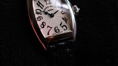 FRANCK MULLER GENEVE 2502QZ QUARTZ WATCH SILVER DIAL SS LEATHER LADIES BOX