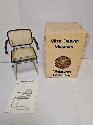 VITRA CESCA CHAIR MINIATURE MARCEL BREUER B64 1/6 SCALE RARE WOOD BOX VTG MUSEUM