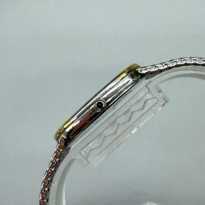 SEIKO CREDOR 18K GOLD BEZEL QUARTZ WATCH 7770-5141 NEW BATTERY JAPAN VINTAGE