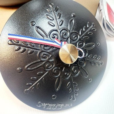STAUB SNOWFLAKE WA-NABE XL 24CM BLACK LIMITED BRASS KNOB RARE POT