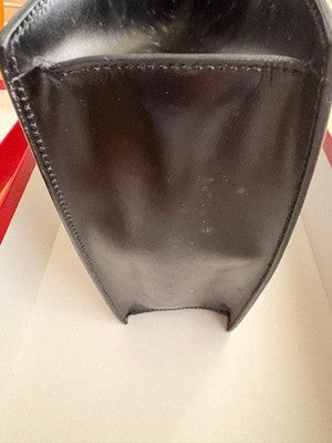 CARTIER PANTHERE VINTAGE BLACK HANDBAG LEOPARD LINING SHOULDER BAG WITH BOX