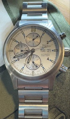 BALL WATCH STOKEMAN CHRONOGRAPH CM1090C-SJ-BKBE AUTOMATIC SILVER MEN'S WATCH SS