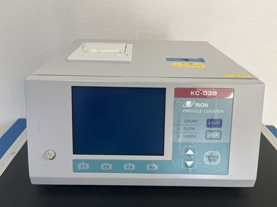 RION KC-03B AIRBORNE PARTICLE COUNTER W/ BUILT-IN PRINTER, TESTED, USED