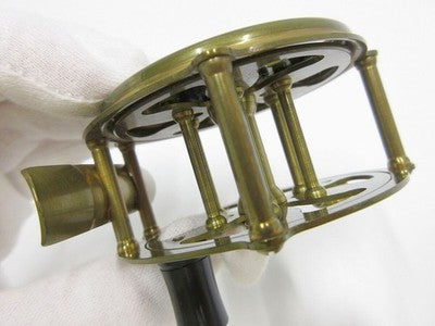KINEYA KABOSU FLY REEL UNUSED BRASS TARNISH FROM JAPAN