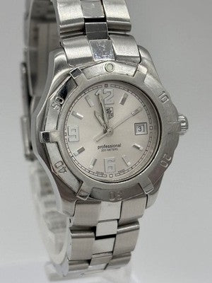 TAG HEUER EXCLUSIVE QUARTZ WN131C-0 SILVER DIAL DATE LADY'S WATCH W/ BOX MANUAL