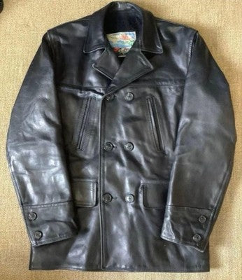 AERO LEATHER BARNSTORMER STEERHIDE LEATHER COAT JACKET BROWN SIZE L