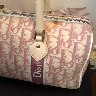 CHRISTIAN DIOR TROTTER MINI BOSTON FLOWER PINK BAG FASHION ITEM 2003 AUTH